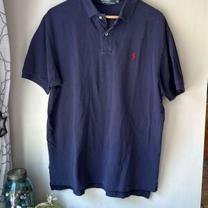 Polo Ralph Lauren‎ navy blue polo shirt size XL golf casual 100% cotton